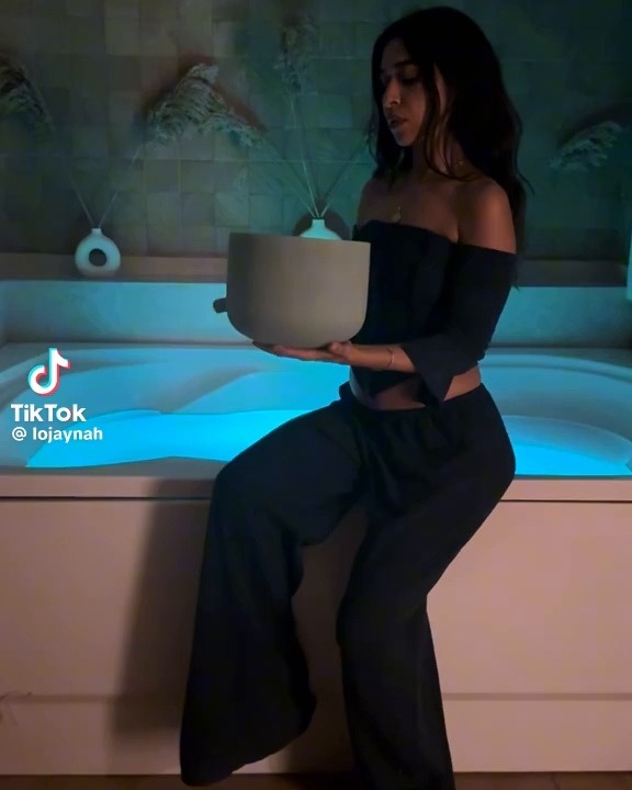 Lojayna with singing bowl